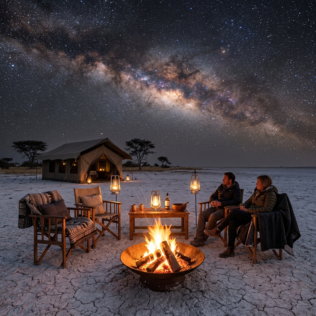 Milky Way over Salt Pans campfire