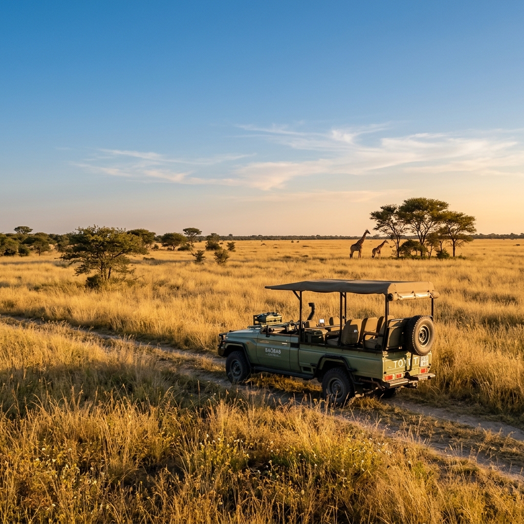 Luxury Safari Jeep in Savanna